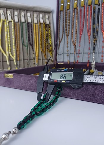 Muhammed Azazi Usta İşçilik Çubuk Sıkma Kehribar Tesbih - Görsel 6