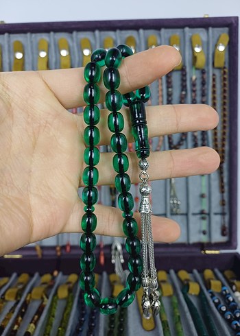 Muhammed Azazi Usta İşçilik Çubuk Sıkma Kehribar Tesbih - Görsel 2