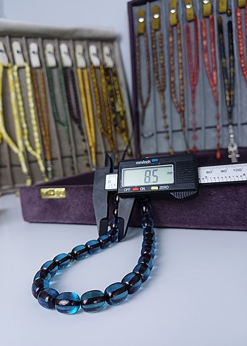 Muhammed Azazi Usta İşçilik Çubuk Sıkma Kehribar Tesbih - Görsel 8