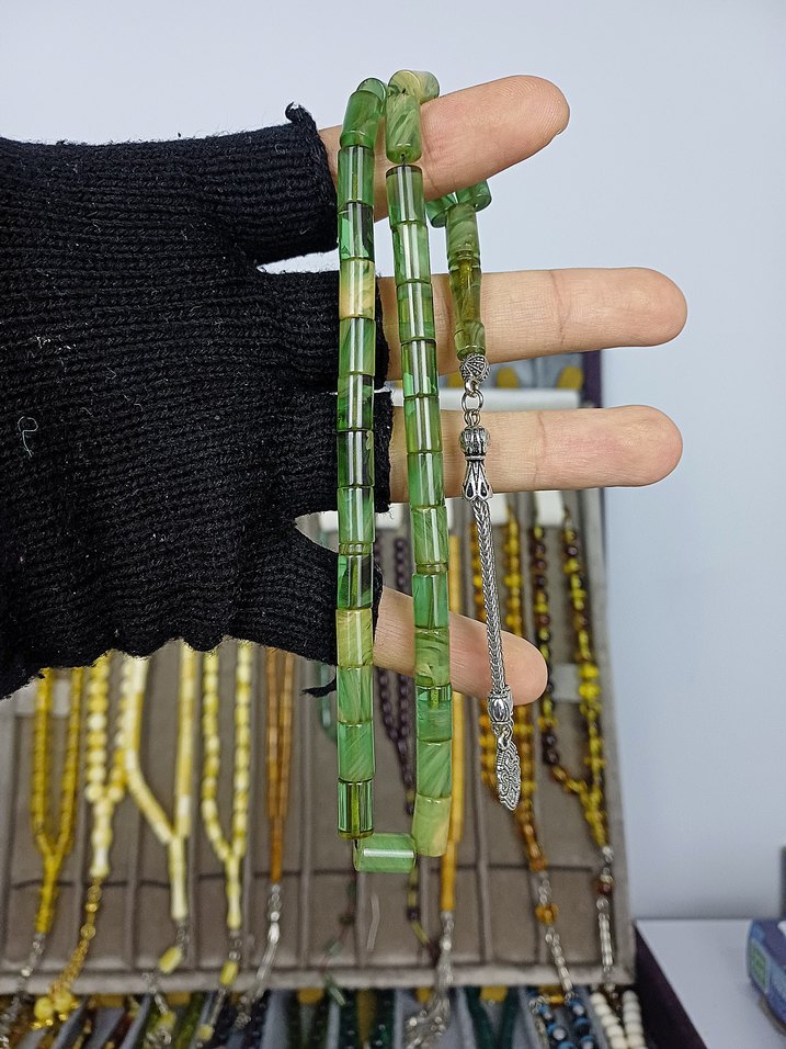 Furkan Gül Usta İşçilik Pirinç Püsküllü Kesme Tesbih - Görsel 2