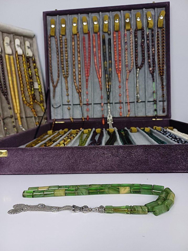 Furkan Gül Usta İşçilik Pirinç Püsküllü Kesme Tesbih - Görsel 3