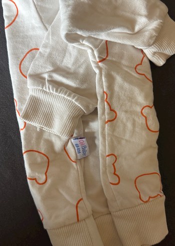 Beyaz Baskılı Sweatshirt ve Turuncu Pantolon Bebek Takımı - Görsel 5