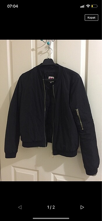 Siyah bomber ceket