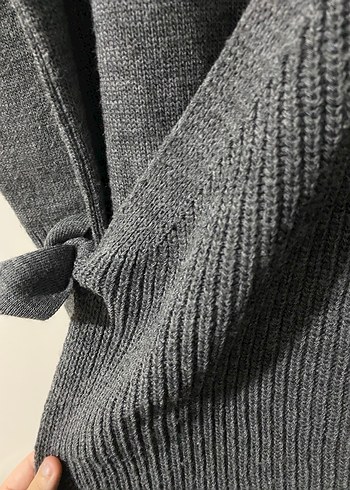 Gri Uzun Örgü Triko Elbise - Görsel 4