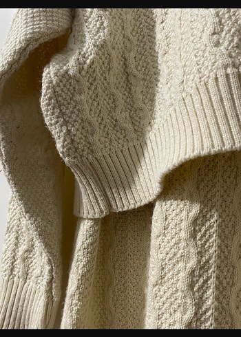 Beyaz Örgü Kadın Uzun etekli takım - Görsel 3