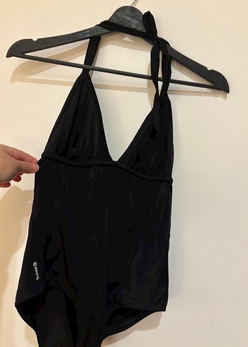 Siyah Strappy Kadın Mayo