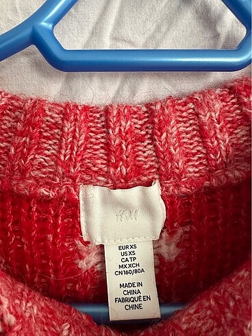 xs Beden H&M kırmızı kazak xs
