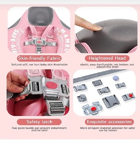 Diğer Mambobaby Güneş Korumalı UPF50 Gölgelikli Emniyet Kilitli Bebek