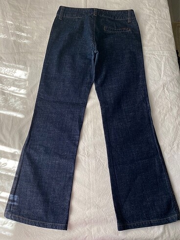 38 Beden lacivert Renk y2k flare jeans koyu kot pantolon