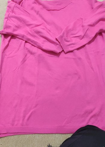 Pembe Uzun Kollu Salaş Hamile Tişörtü