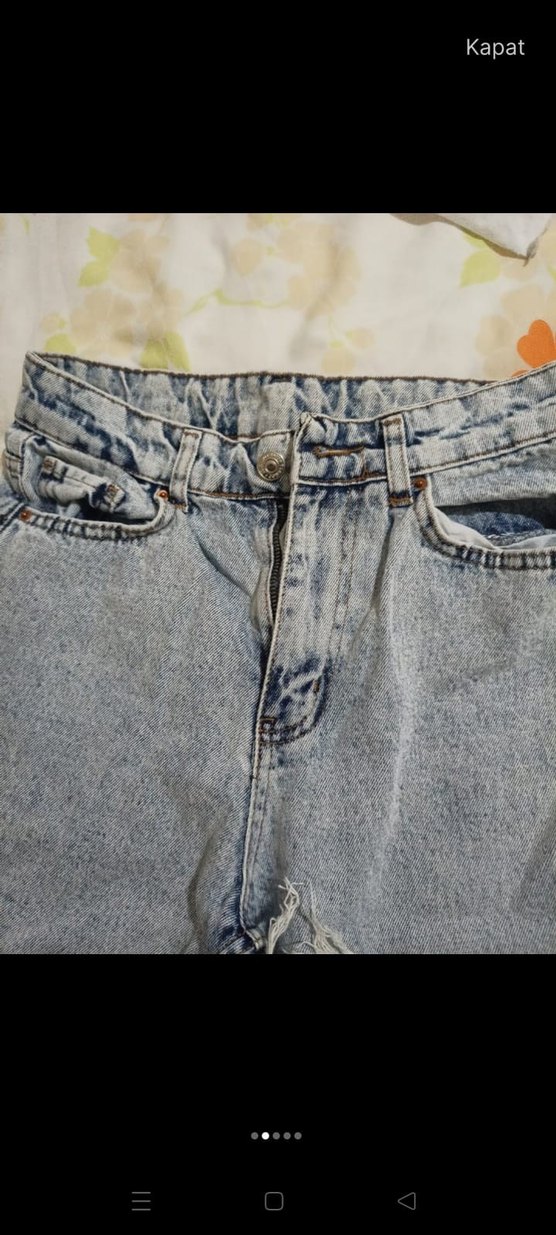 Gri Yırtık Detaylı Kadın Kot Pantolon - Görsel 3