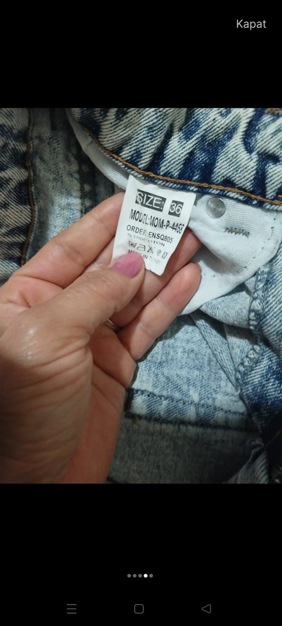 Gri Yırtık Detaylı Kadın Kot Pantolon - Görsel 4