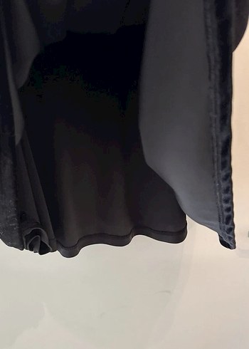 m Beden Siyah Pilili Strappy Mini Elbise