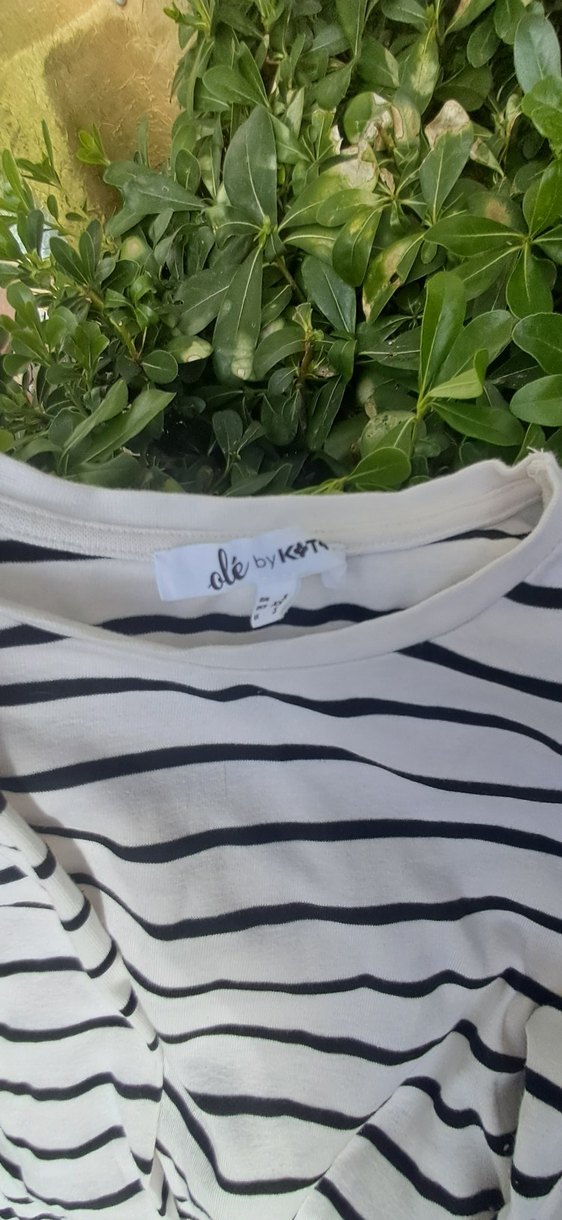 Koton Çizgili Pamuklu Hamile Uzun Kollu Tişört - Görsel 5