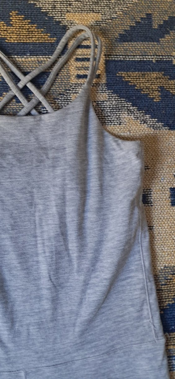Gri Kadın Spor Askılı Kısa Tulum - Görsel 5