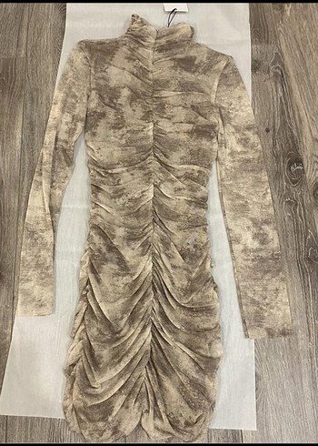 Zara Yılan Desenli Uzun Kollu Triko Elbise - Görsel 5