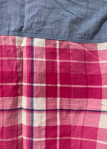 Düğmeli Pembe Kareli çocuk Gömlek - Görsel 6