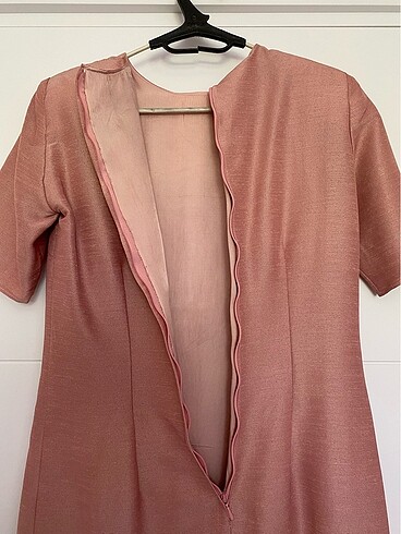 İçli dışlı pudra renkli abiye elbise - Görsel 9