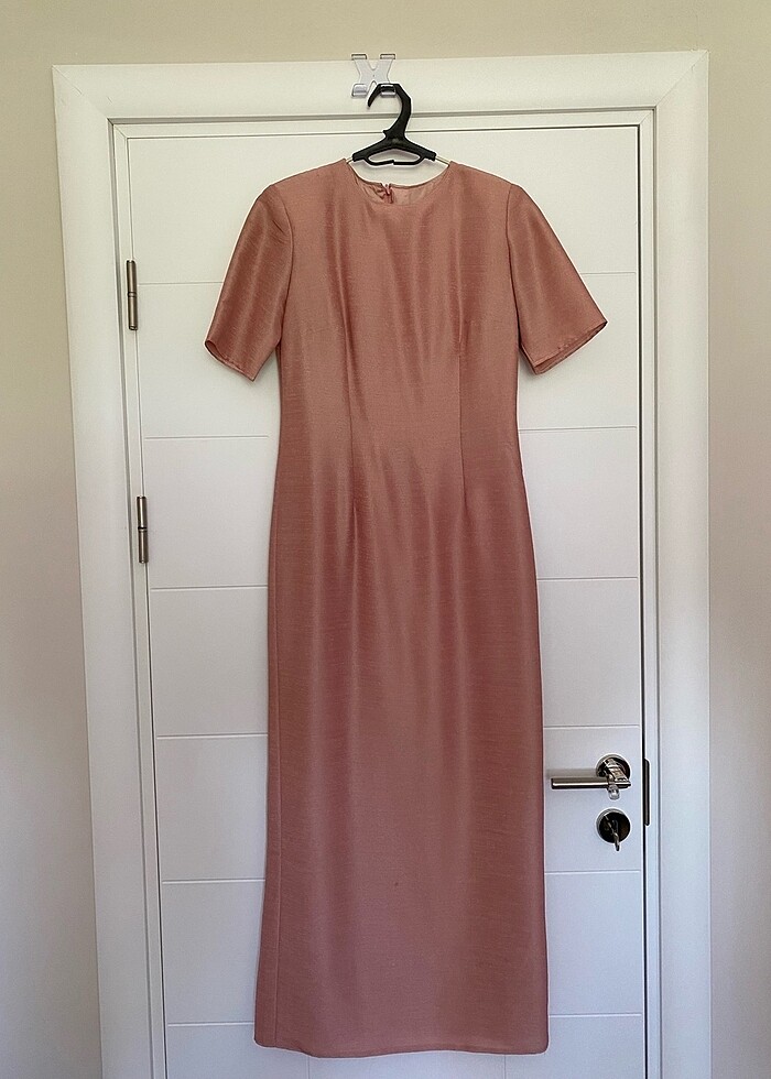 İçli dışlı pudra renkli abiye elbise - Görsel 2