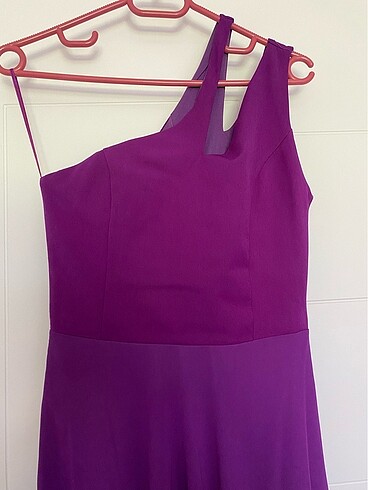 Mor tek omuzlu mezuniyet elbisesi - Görsel 5