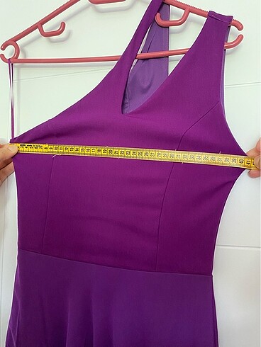 Mor tek omuzlu mezuniyet elbisesi - Görsel 7