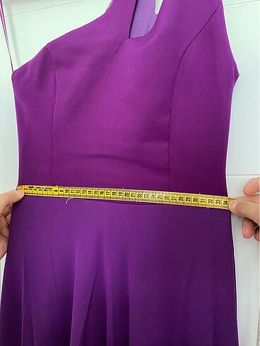 Mor tek omuzlu mezuniyet elbisesi - Görsel 6