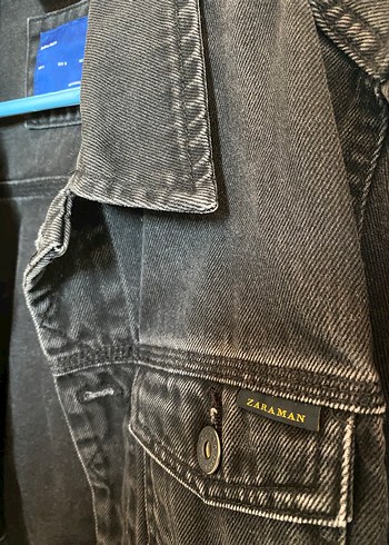 Zara Gri Düğmeli erkek Denim Ceket
