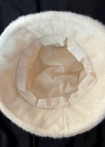 Beyaz Kadın Kürk Detaylı Şapka - Görsel 3