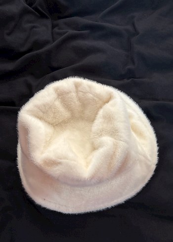 Beyaz Kadın Kürk Detaylı Şapka - Görsel 5