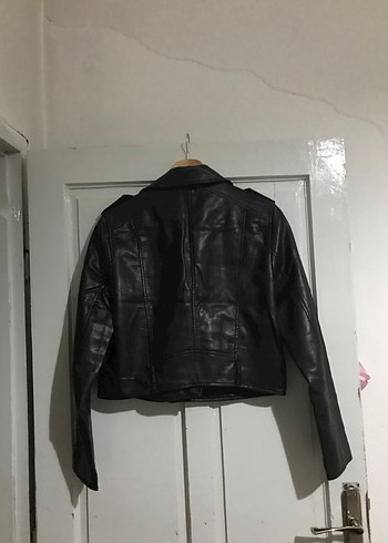 Pull and Bear Pull&Bear Kadın Siyah Deri Ceket