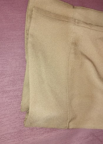 42 Beden Bej Midi Kumaş Kadın Pantolon