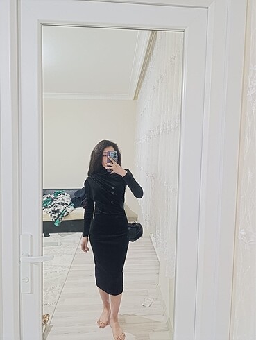 Diğer Siyah kadife elbise