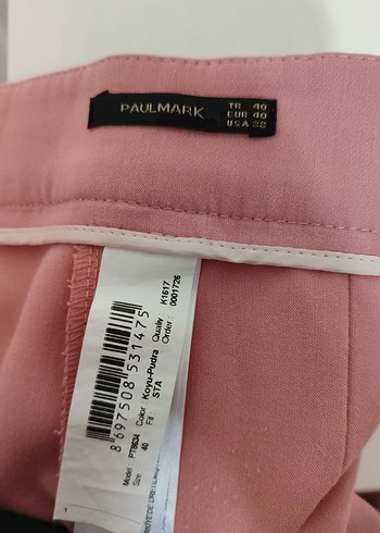 40 Beden Pembe bilek boy bayan kumaş pantolon