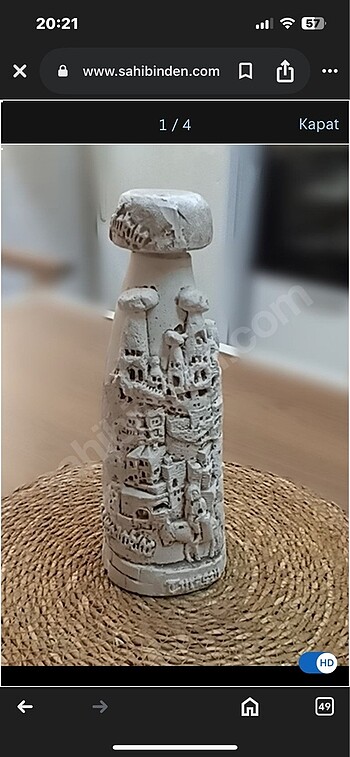 vintage decorative peribacali kolonya şişesi