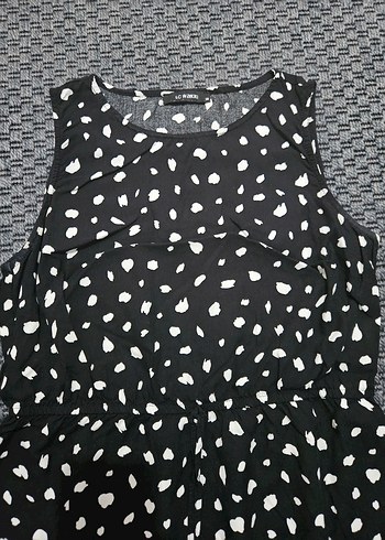 Siyah Puantiyeli Uzun Günlük Elbise - Görsel 3