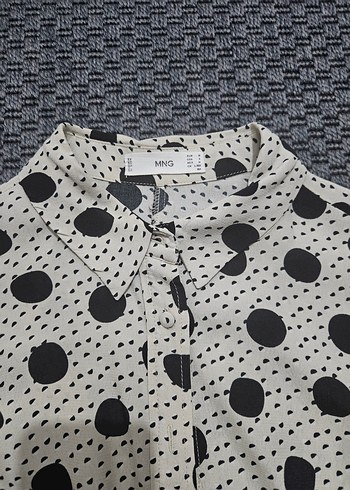 Uzun Kollu Puantiyeli Gömlek Elbise - Görsel 8