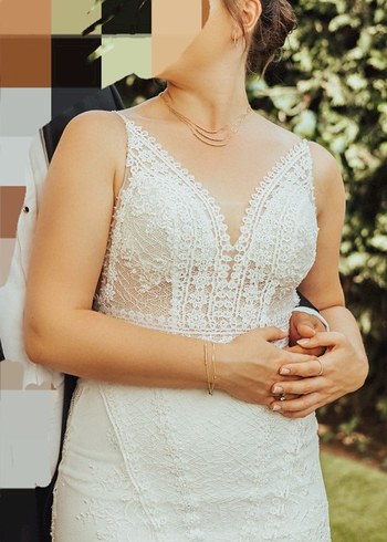 V Yaka Denizkızı Gelinlik - Görsel 7