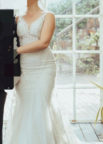 V Yaka Denizkızı Gelinlik - Görsel 3