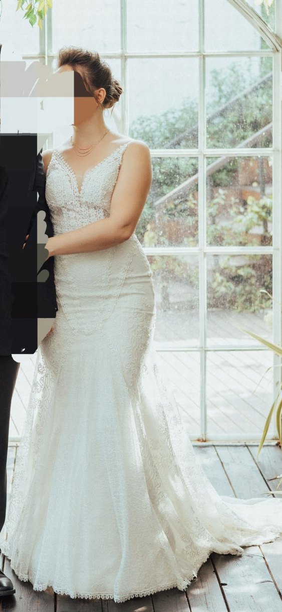 V Yaka Denizkızı Gelinlik - Görsel 3