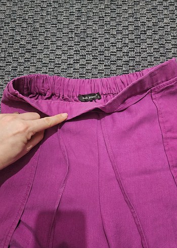 Mor Bol Kesim Biskoz Kadın Pantolon - Görsel 3