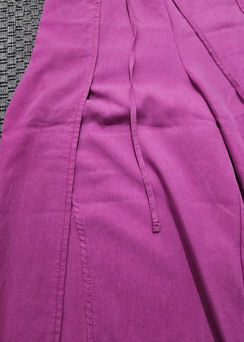 Mor Bol Kesim Biskoz Kadın Pantolon - Görsel 2