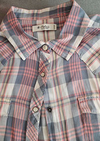 Kadın Pamuklu Kareli Gömlek - Görsel 5