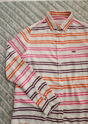 Çizgili Kadın Uzun Kollu Gömlek - Görsel 2