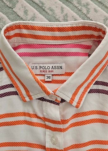 Çizgili Kadın Uzun Kollu Gömlek - Görsel 3