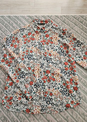 Çiçek Desenli Uzun Kollu Gömlek - Görsel 3