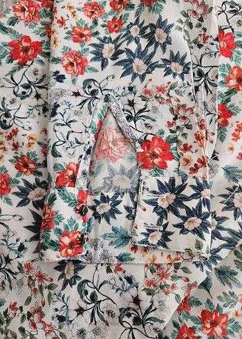 Çiçek Desenli Uzun Kollu Gömlek - Görsel 5