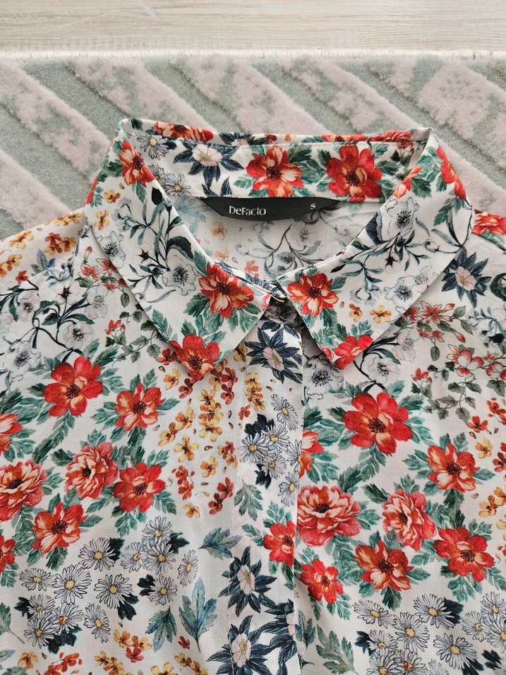 Çiçek Desenli Uzun Kollu Gömlek - Görsel 4