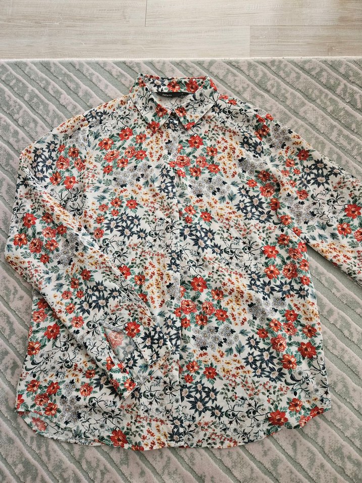Çiçek Desenli Uzun Kollu Gömlek - Görsel 3