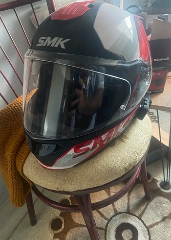 SMK Gullwing Supertour Kırmızı-Gri Çene Açılır Kask - Görsel 3