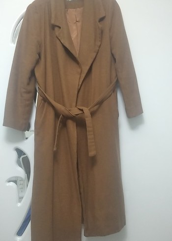 Kemerli Uzun Bej Yün Kaban